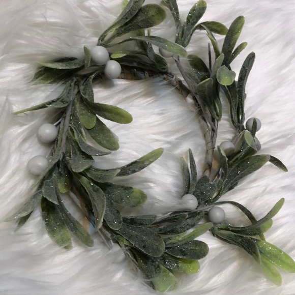 Glitter farmhouse chic candle ring mini wreath - Picture 2 of 4